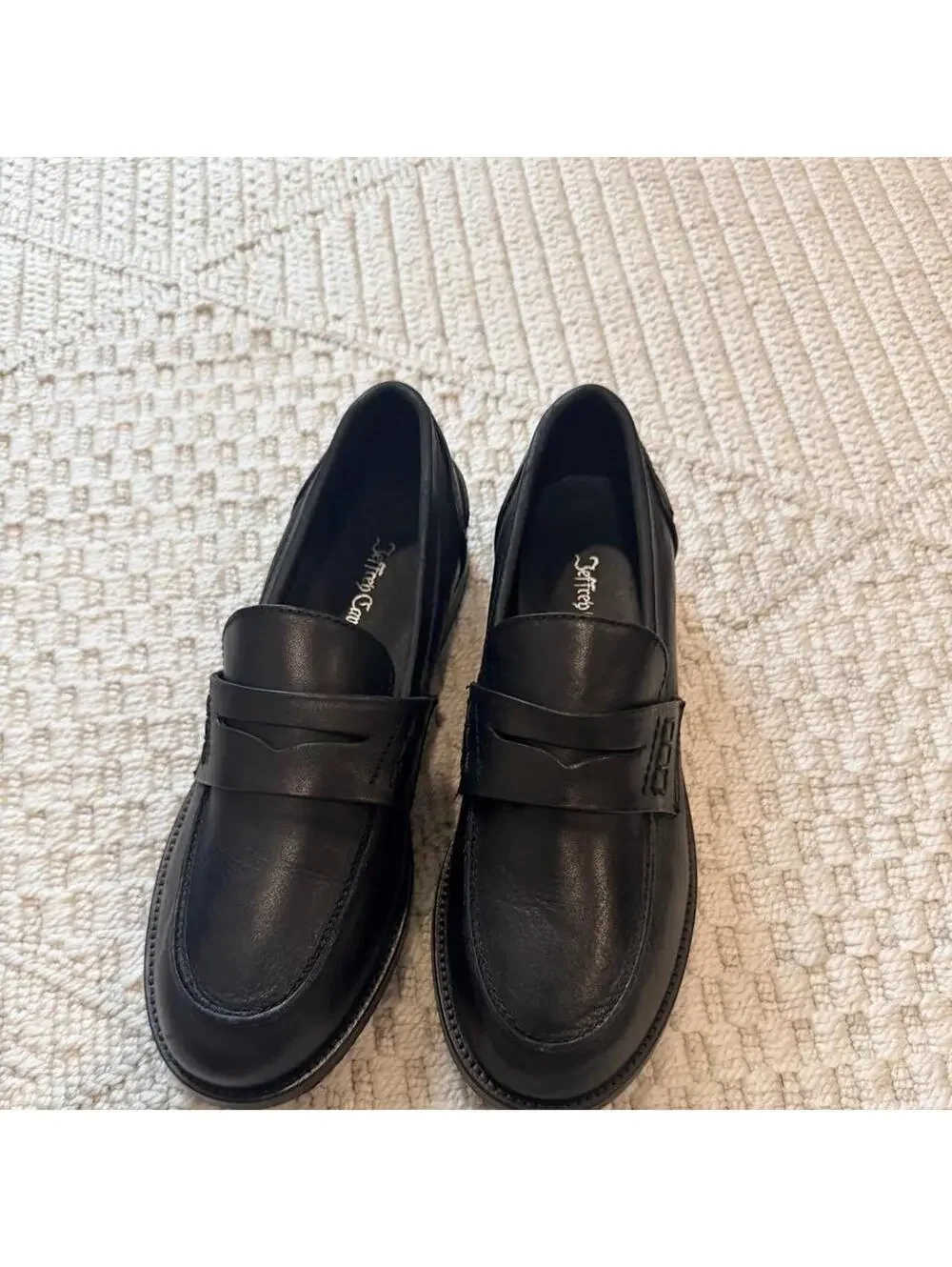 Jeffrey Campbell Studentz Penny Loafers in Black